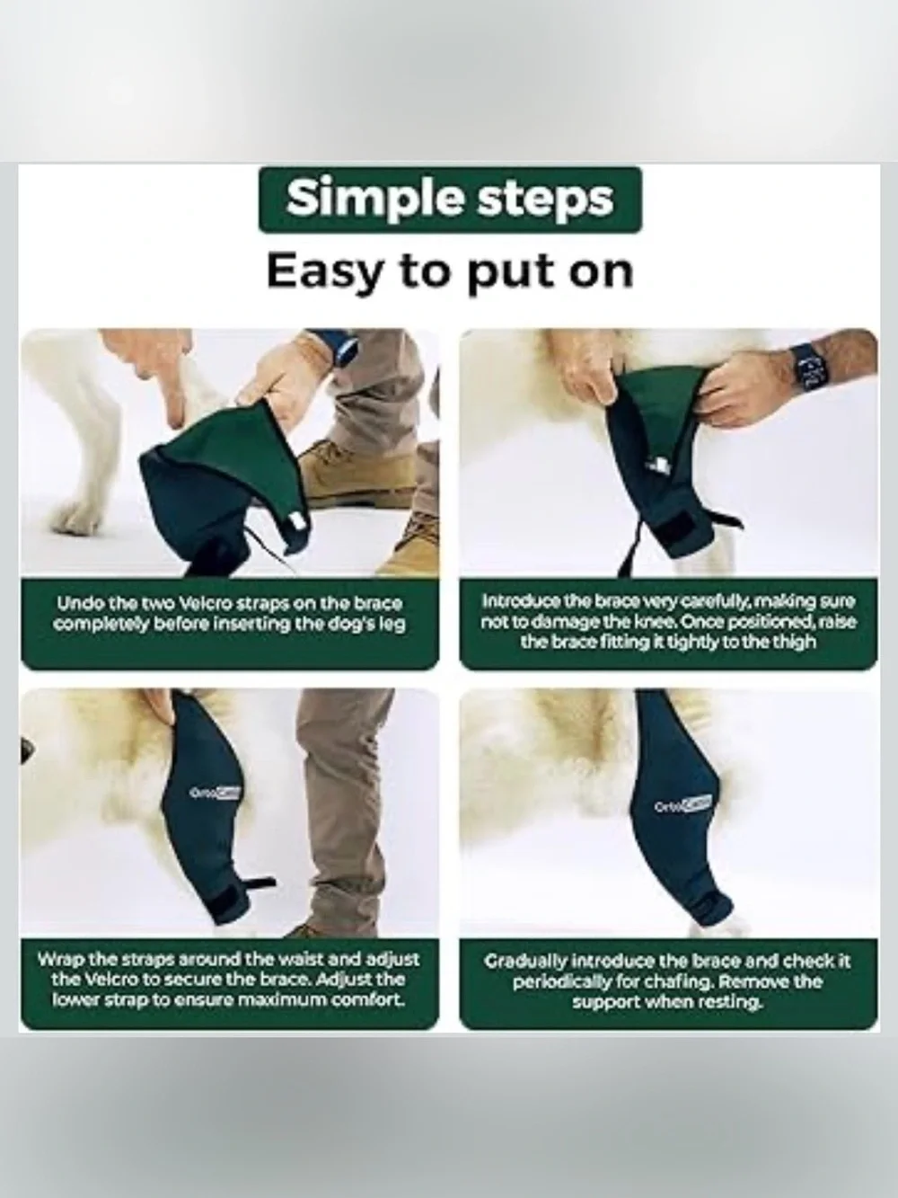 Ortocanis Dog Knee Brace for Hind Leg Support – Flexible Neoprene Knee Brace